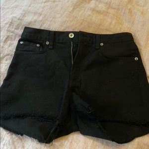 Black jean shorts